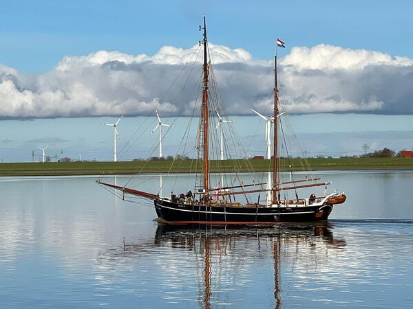 Marieje op weg naar Delfzijl